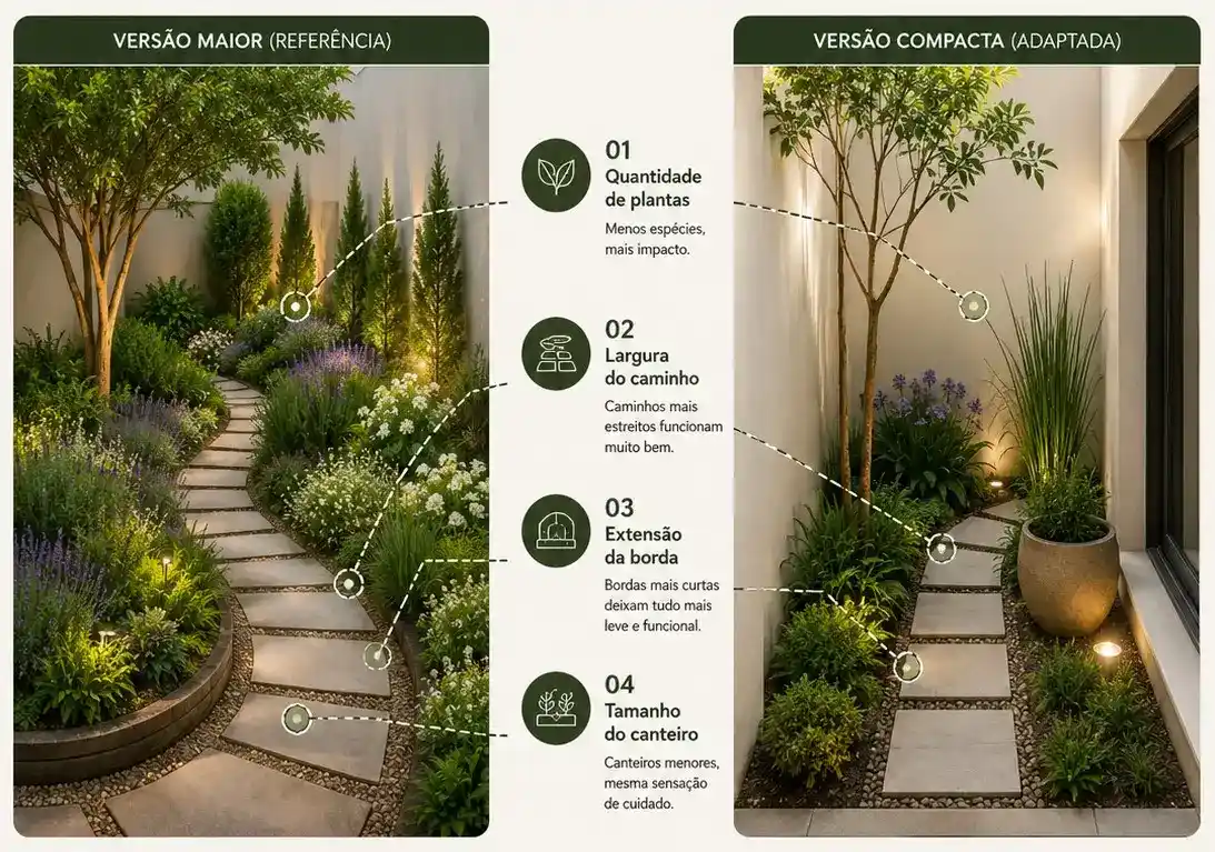 Exemplo de projeto original e o espaço adaptado na prática